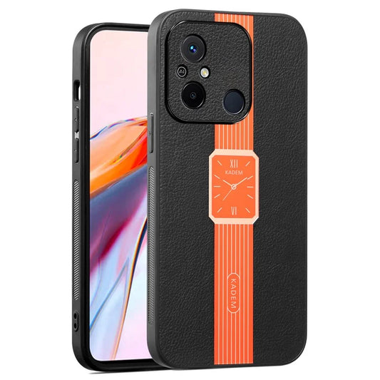 KADEM For Xiaomi Redmi 12C 4G Cover Shockproof Leather+TPU+Acrylic Hybrid Phone Shell