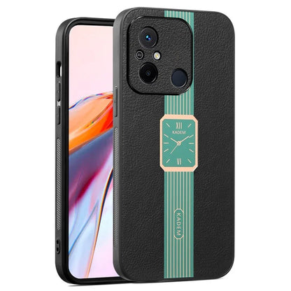 KADEM For Xiaomi Redmi 12C 4G Cover Shockproof Leather+TPU+Acrylic Hybrid Phone Shell