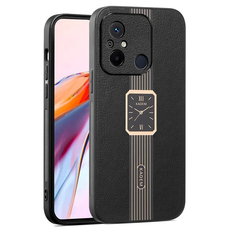 KADEM For Xiaomi Redmi 12C 4G Cover Shockproof Leather+TPU+Acrylic Hybrid Phone Shell