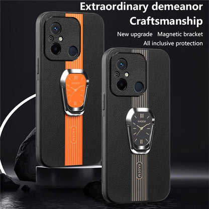 KADEM For Xiaomi Redmi 12C 4G Case Slim-Fit PU Leather+TPU+Acrylic Cell Phone Protector