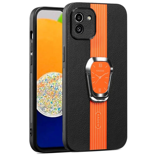 KADEM For Samsung Galaxy A03 (164.2 x 75.9 x 9.1mm) Case PU+TPU+Acrylic Kickstand Phone Cover
