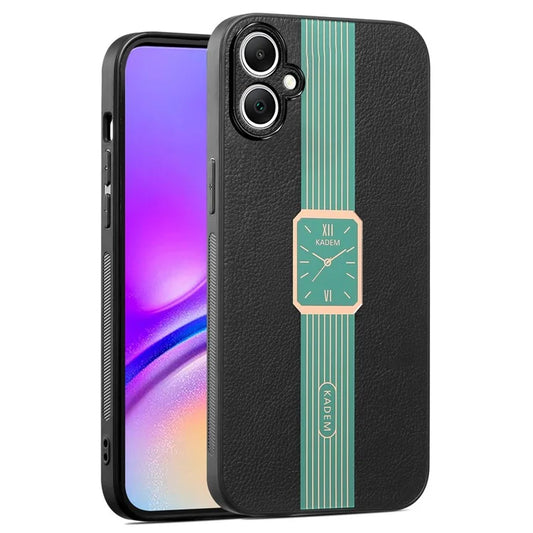 KADEM For Samsung Galaxy A05 4G Case Leather Coated TPU+Acrylic Electroplated Phone Cover