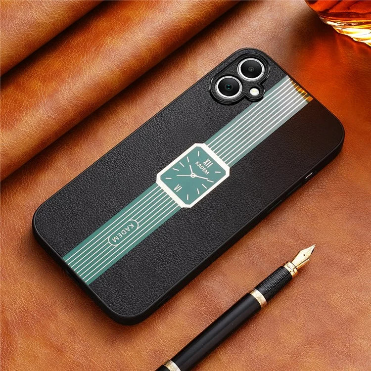 KADEM For Samsung Galaxy A05 4G Case Leather Coated TPU+Acrylic Electroplated Phone Cover