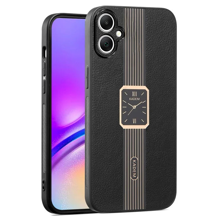 KADEM For Samsung Galaxy A05 4G Case Leather Coated TPU+Acrylic Electroplated Phone Cover