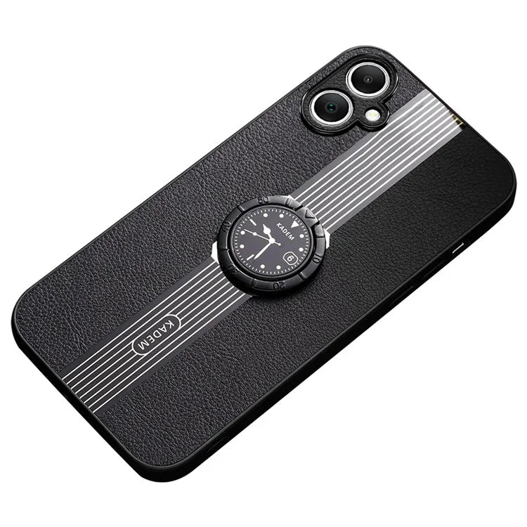 KADEM For Samsung Galaxy A05 4G Case Electroplating Ring Kickstand PU+TPU+Acrylic Phone Protector