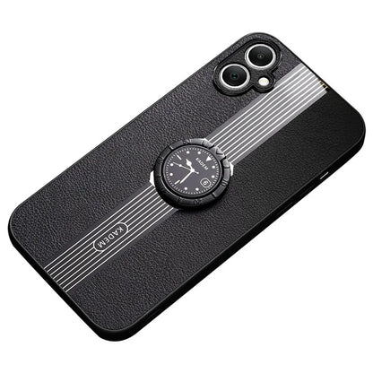 KADEM For Samsung Galaxy A05 4G Case Electroplating Ring Kickstand PU+TPU+Acrylic Phone Protector