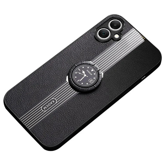 KADEM For Samsung Galaxy A05 4G Case Electroplating Ring Kickstand PU+TPU+Acrylic Phone Protector