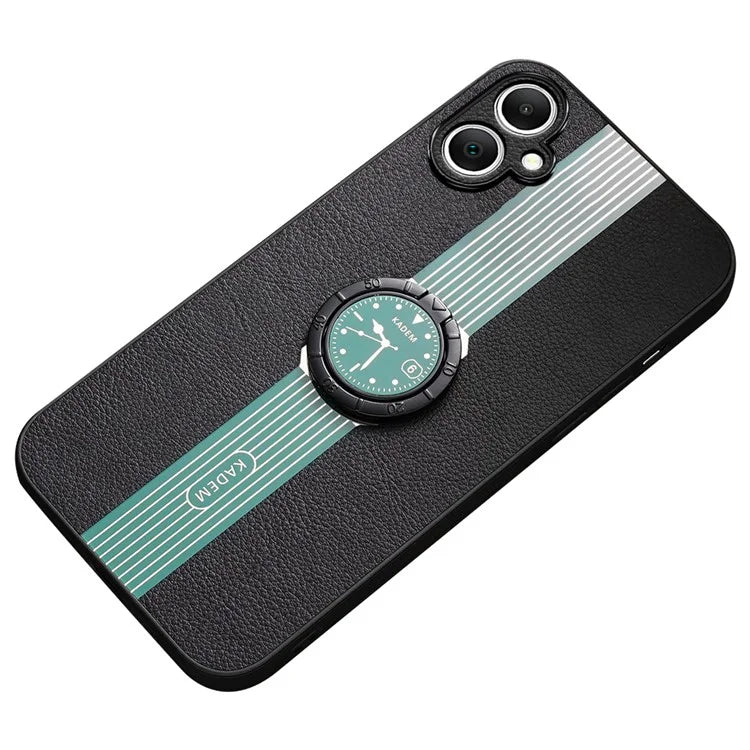 KADEM For Samsung Galaxy A05 4G Case Electroplating Ring Kickstand PU+TPU+Acrylic Phone Protector