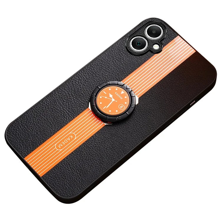 KADEM For Samsung Galaxy A05 4G Case Electroplating Ring Kickstand PU+TPU+Acrylic Phone Protector