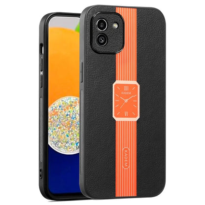 KADEM For Samsung Galaxy A03 (164.2 x 75.9 x 9.1mm) Case Leather Coated TPU+Acrylic Phone Cover