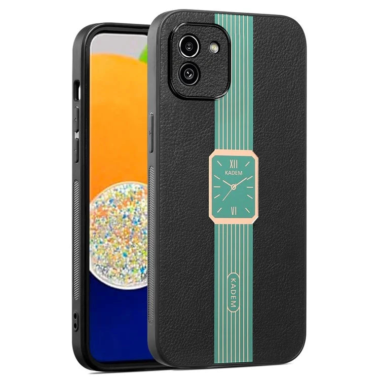 KADEM For Samsung Galaxy A03 (164.2 x 75.9 x 9.1mm) Case Leather Coated TPU+Acrylic Phone Cover