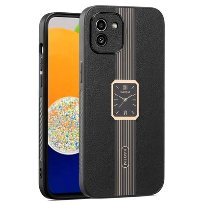 KADEM For Samsung Galaxy A03 (164.2 x 75.9 x 9.1mm) Case Leather Coated TPU+Acrylic Phone Cover