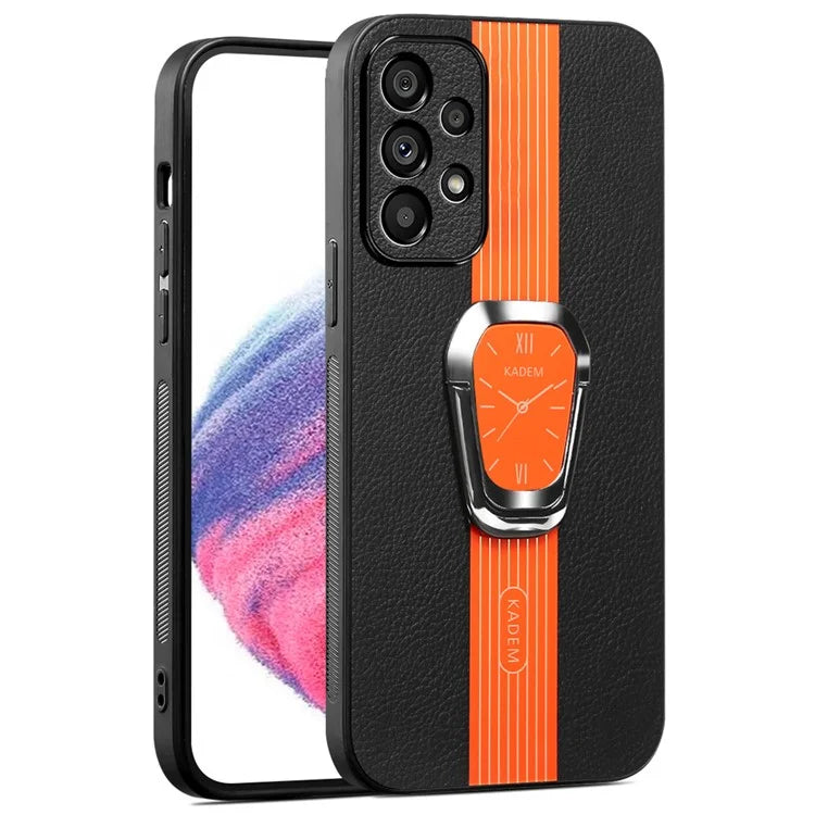KADEM For Samsung Galaxy A53 5G Case PU+TPU+Acrylic Electroplating Phone Cover with Folding Kickstand