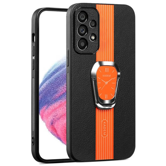 KADEM For Samsung Galaxy A53 5G Case PU+TPU+Acrylic Electroplating Phone Cover with Folding Kickstand