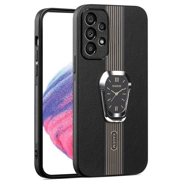 KADEM For Samsung Galaxy A53 5G Case PU+TPU+Acrylic Electroplating Phone Cover with Folding Kickstand