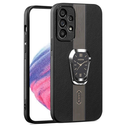 KADEM For Samsung Galaxy A53 5G Case PU+TPU+Acrylic Electroplating Phone Cover with Folding Kickstand