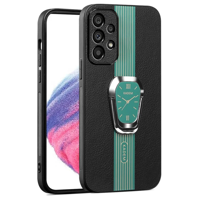 KADEM For Samsung Galaxy A53 5G Case PU+TPU+Acrylic Electroplating Phone Cover with Folding Kickstand