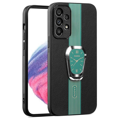 KADEM For Samsung Galaxy A53 5G Case PU+TPU+Acrylic Electroplating Phone Cover with Folding Kickstand