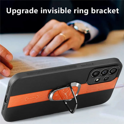 KADEM For Samsung Galaxy A53 5G Case PU+TPU+Acrylic Electroplating Phone Cover with Folding Kickstand