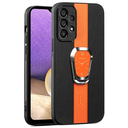 KADEM For Samsung Galaxy A32 5G / M32 5G Case PU+TPU+Acrylic Electroplating Phone Shell with Folding Kickstand