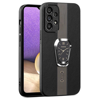 KADEM For Samsung Galaxy A32 5G / M32 5G Case PU+TPU+Acrylic Electroplating Phone Shell with Folding Kickstand
