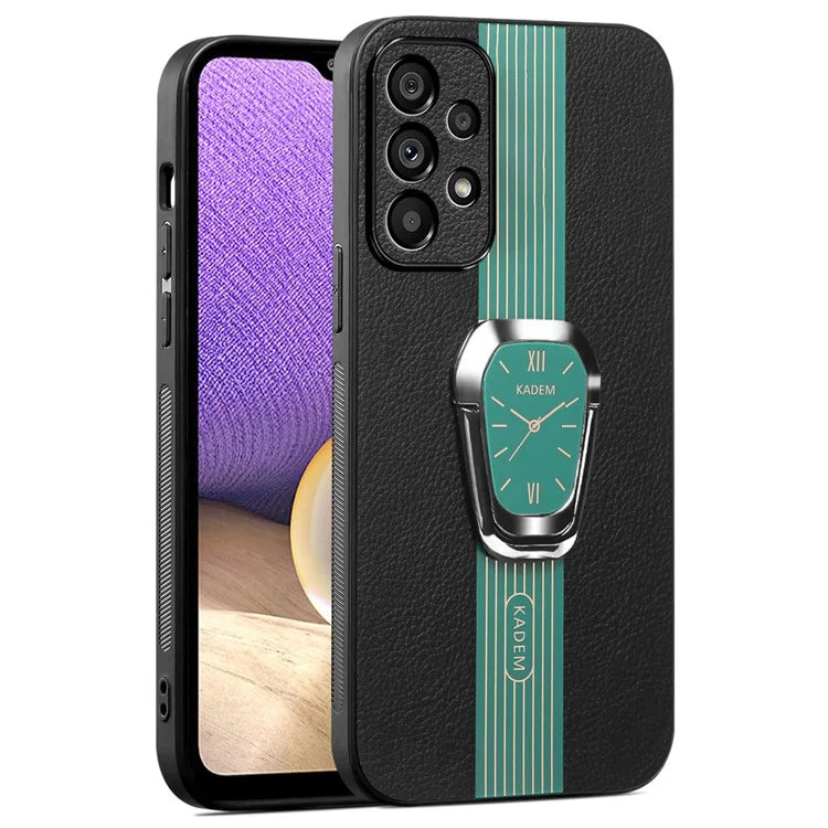 KADEM For Samsung Galaxy A32 5G / M32 5G Case PU+TPU+Acrylic Electroplating Phone Shell with Folding Kickstand