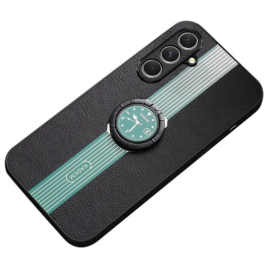 KADEM For Samsung Galaxy A14 4G / 5G Protective Case PU+TPU+Acrylic Electroplating Phone Cover with Kickstand