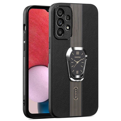 KADEM For Samsung Galaxy A13 4G Electroplating Case Folding Kickstand PU+TPU+Acrylic Phone Cover