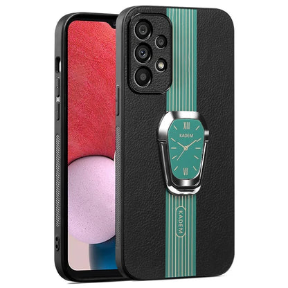 KADEM For Samsung Galaxy A13 4G Electroplating Case Folding Kickstand PU+TPU+Acrylic Phone Cover