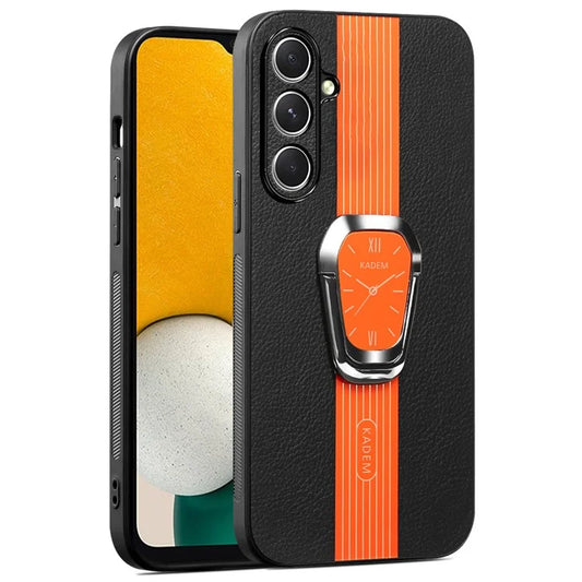 KADEM For Samsung Galaxy A13 5G Kickstand Case PU+TPU+Acrylic Electroplating Phone Protector