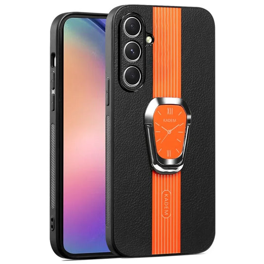 KADEM For Samsung Galaxy A54 5G Case PU+TPU+Acrylic Electroplating Phone Cover with Folding Kickstand