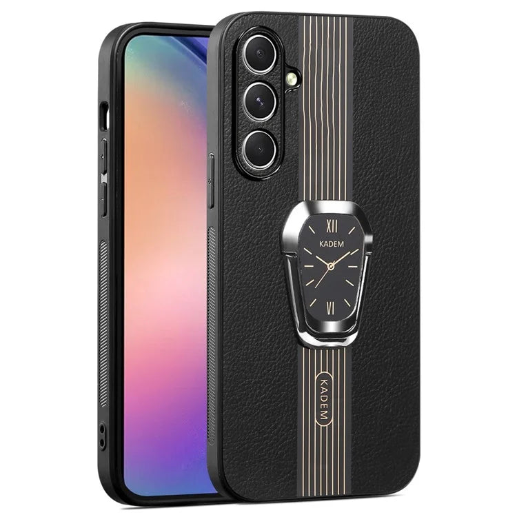KADEM For Samsung Galaxy A54 5G Case PU+TPU+Acrylic Electroplating Phone Cover with Folding Kickstand
