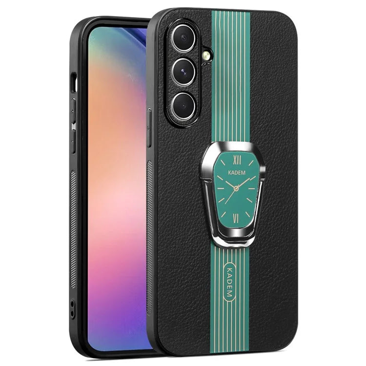 KADEM For Samsung Galaxy A54 5G Case PU+TPU+Acrylic Electroplating Phone Cover with Folding Kickstand