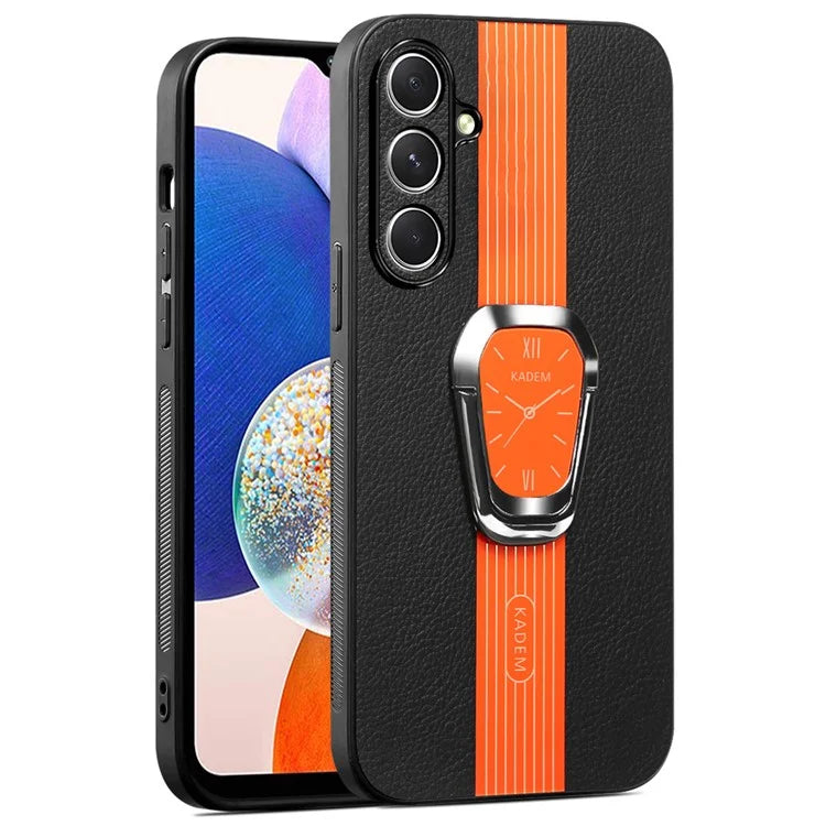 KADEM For Samsung Galaxy A15 5G Case Electroplating Anti-Drop PU+TPU+Acrylic Phone Cover with Kickstand