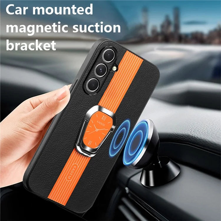 KADEM For Samsung Galaxy A15 5G Case Electroplating Anti-Drop PU+TPU+Acrylic Phone Cover with Kickstand