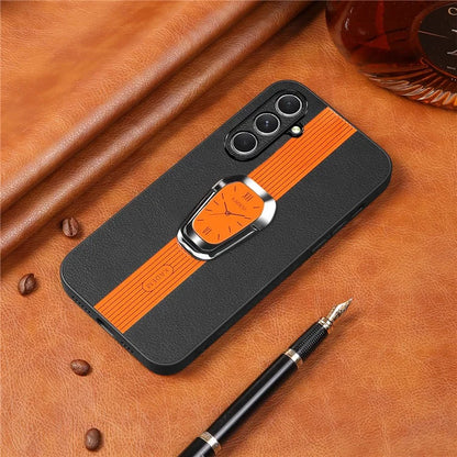 KADEM For Samsung Galaxy A15 5G Case Electroplating Anti-Drop PU+TPU+Acrylic Phone Cover with Kickstand