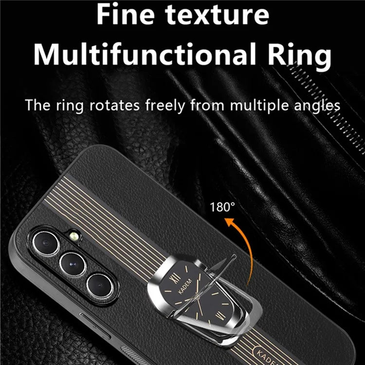 KADEM For Samsung Galaxy A15 5G Case Electroplating Anti-Drop PU+TPU+Acrylic Phone Cover with Kickstand