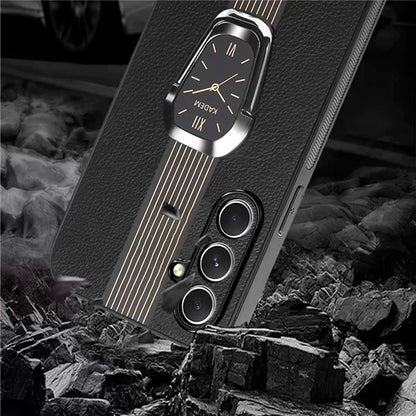 KADEM For Samsung Galaxy A15 5G Case Electroplating Anti-Drop PU+TPU+Acrylic Phone Cover with Kickstand