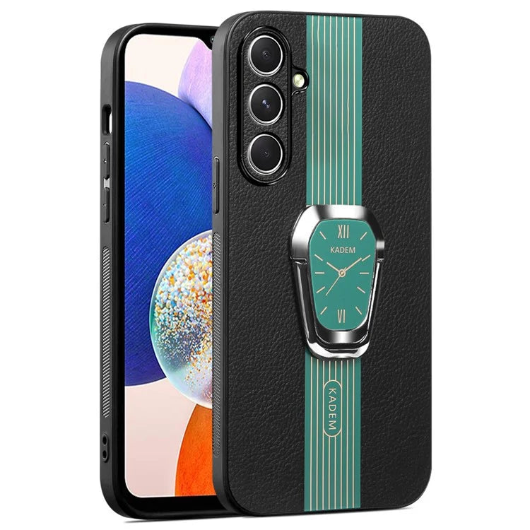 KADEM For Samsung Galaxy A15 5G Case Electroplating Anti-Drop PU+TPU+Acrylic Phone Cover with Kickstand