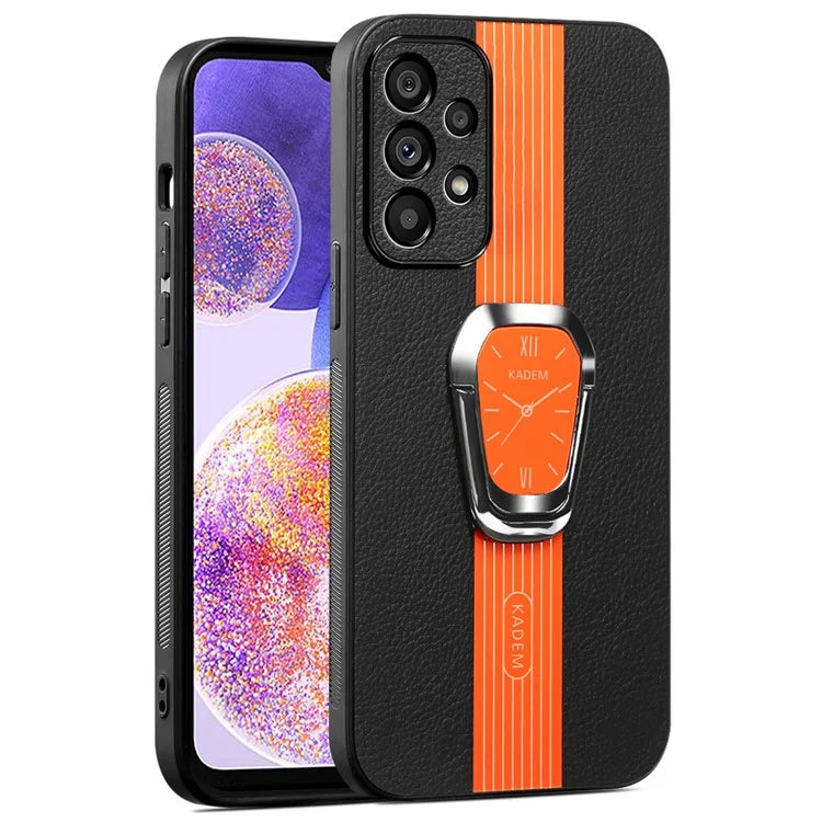 KADEM For Samsung Galaxy A23 5G (Global Version) / A23 4G Case PU+TPU+Acrylic Electroplating Phone Cover with Folding Kickstand