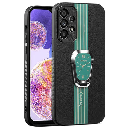 KADEM For Samsung Galaxy A23 5G (Global Version) / A23 4G Case PU+TPU+Acrylic Electroplating Phone Cover with Folding Kickstand
