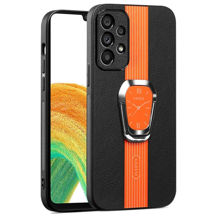 KADEM For Samsung Galaxy A33 5G Kickstand Case Electroplating PU+TPU+Acrylic Phone Shell