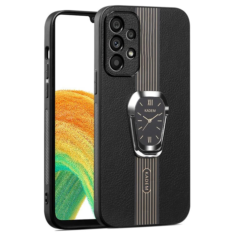 KADEM For Samsung Galaxy A33 5G Kickstand Case Electroplating PU+TPU+Acrylic Phone Shell