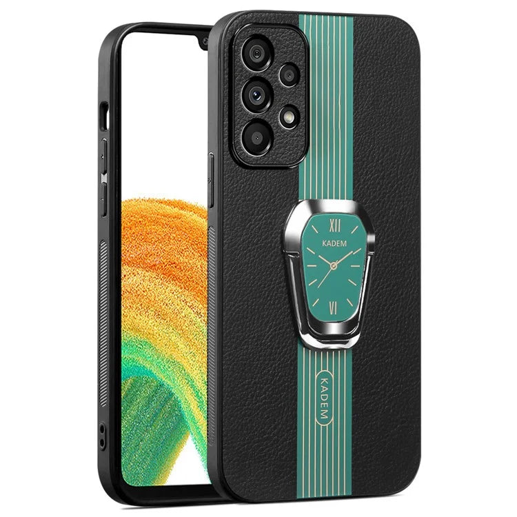 KADEM For Samsung Galaxy A33 5G Kickstand Case Electroplating PU+TPU+Acrylic Phone Shell