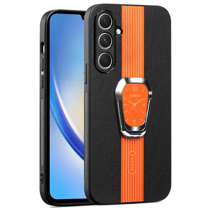 KADEM For Samsung Galaxy A34 5G Case PU Leather+TPU+Acrylic Bump Proof Phone Cover