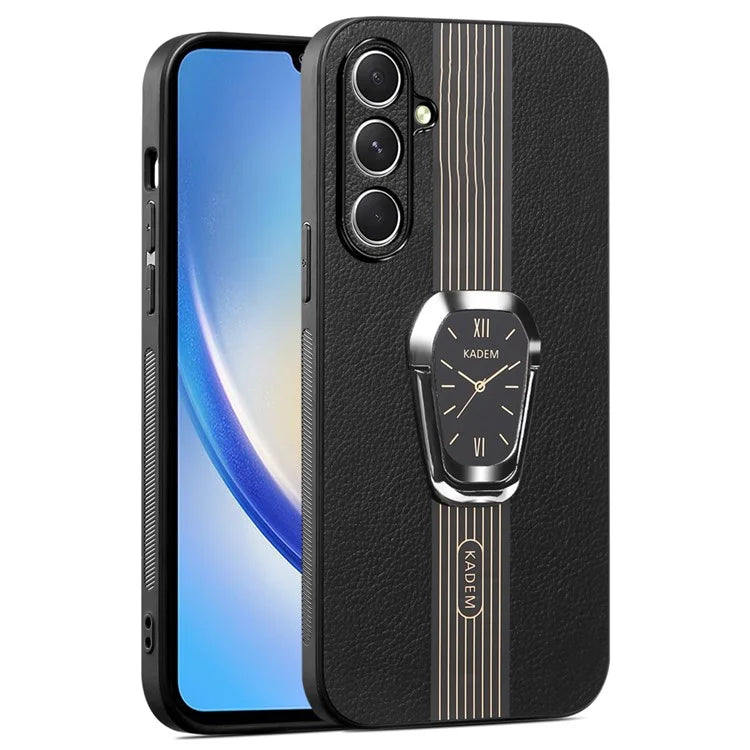 KADEM For Samsung Galaxy A34 5G Case PU Leather+TPU+Acrylic Bump Proof Phone Cover
