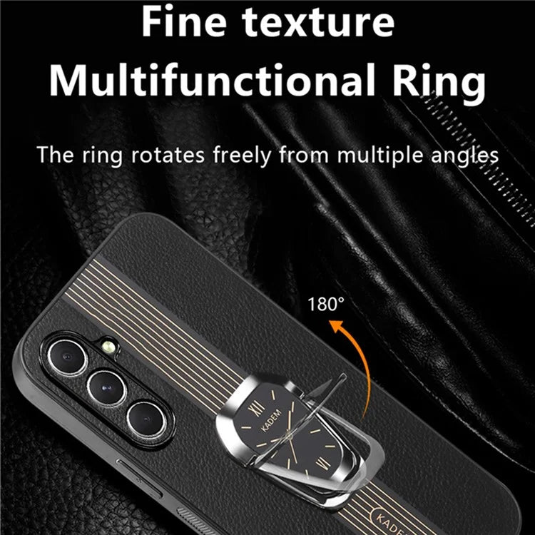 KADEM For Samsung Galaxy A34 5G Case PU Leather+TPU+Acrylic Bump Proof Phone Cover