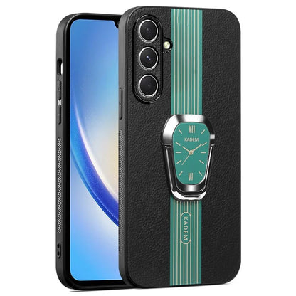 KADEM For Samsung Galaxy A34 5G Case PU Leather+TPU+Acrylic Bump Proof Phone Cover