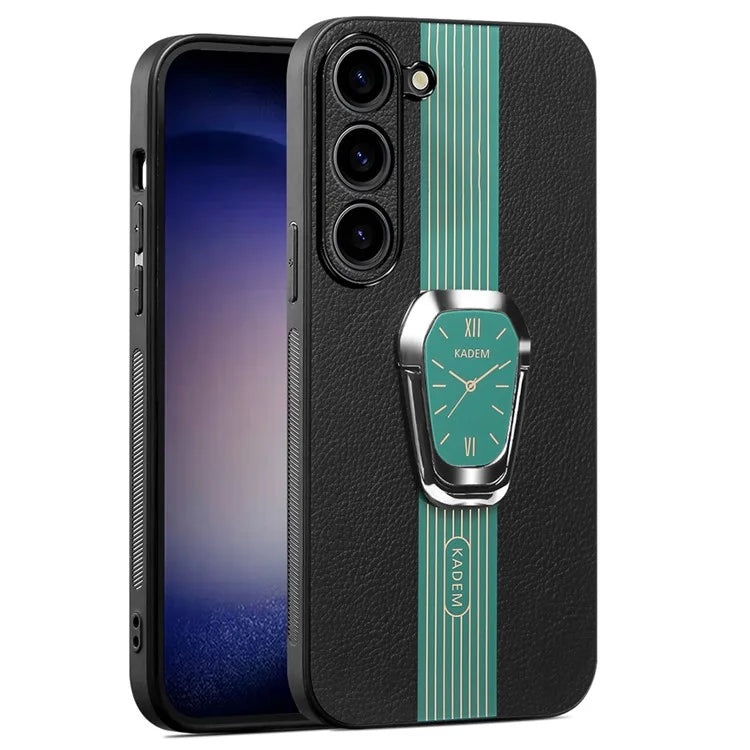 KADEM For Samsung Galaxy S23 Case PU Leather+TPU+Acrylic Watch Pattern Phone Shell