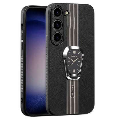 KADEM For Samsung Galaxy S23 Case PU Leather+TPU+Acrylic Watch Pattern Phone Shell